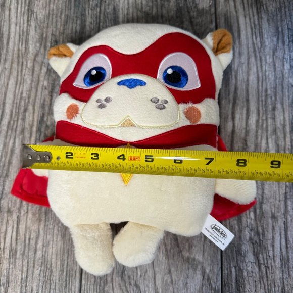 JAKKS Bull Dog Cream with Red Cape Soft Plush Animal Toy 10" x 9" - Picture 6 of 8